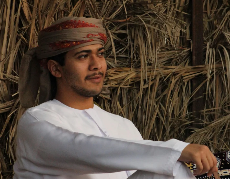 Modern Men’s Omani Thobe styled for modest fashion in the UK.